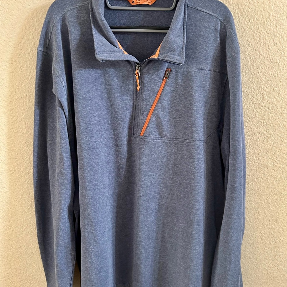 Basin + Range Bluish Gray Quarter-Zip Pullover with Orange Accents